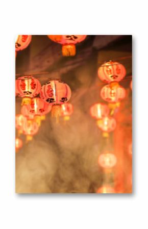 Lampiony chińskiego nowego roku w chińskim mieście.