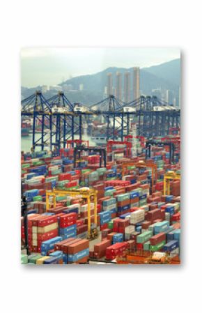 HONG KONG -MAY13: Containers at Hong Kong commercial port on May 03, 2013 in Hong Kong, China. Hong Kong is one of several hub ports serving more than 240 million tonnes of cargo during the year.