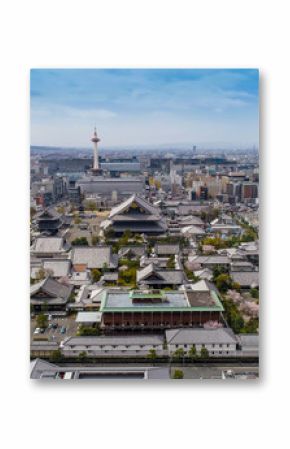 Kyoto skyline with Kyoto Tower and Buddhist Temple