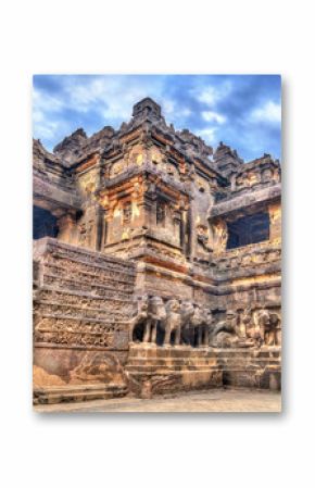 The Kailasa temple, cave 16 in Ellora complex. UNESCO world heritage site in Maharashtra, India