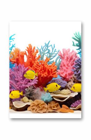 Colorful coral reef cut out