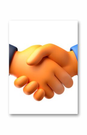 3D Emoji-Style Handshake Illustration With Vibrant Colors