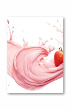 Strawberry yogurt splash strawberries background fruit.