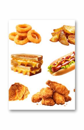 PNG fast food  element set, transparent background