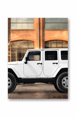 Four-wheel SUV png, transparent mockup