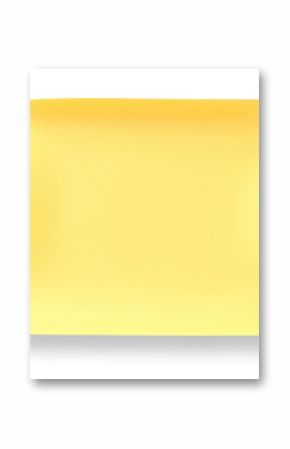 Blank yellow sticky paper note isolated on transparent background