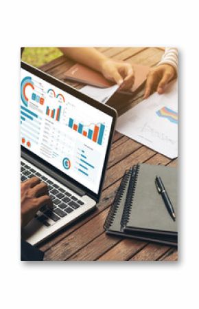 Business data dashboard provide business intelligence analytic for marketing strategy planning snugly with big data set to analyze customer demands and foreseeing business future