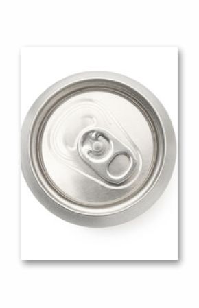 One tin can isolated on white, top view