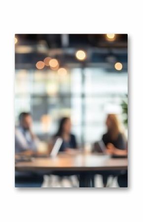 Blur office meeting blurred background with business people working group in boardroom discussion for teamwork brainstorming, executive seminar or professional training in small startup enterprise