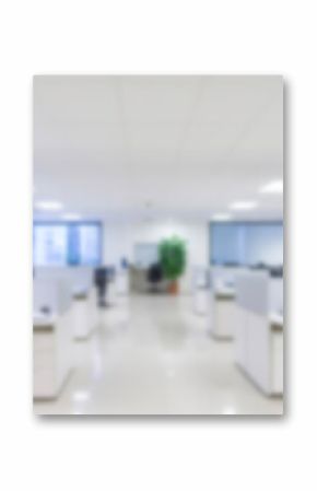 blurred for background. office building interior, empty hall in the modern office building. empty open space office. panoramic windows and beautiful lighting. Corporate Workspace,  Business Interior