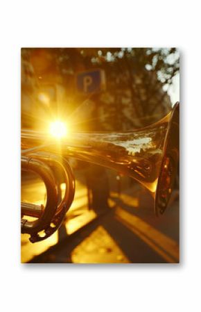 Musician playing trumpet on a street of Paris during world music day on June 21 celebrated in France.