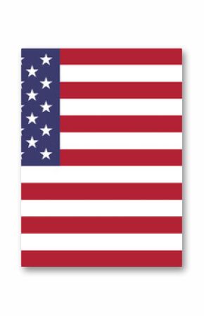 Flat US flag is being shown with red-white stripes and blue-star canton on transparent background