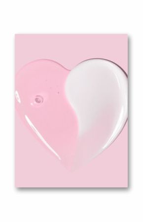 glossy cosmetic textures smooth stroke line cream products close-up on pink background