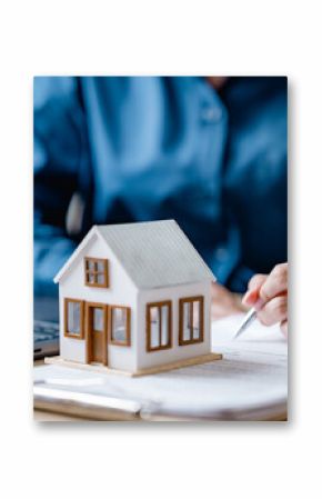 Real estate contract sign. Property mortgage finance signing agreement approved. Real estate insurance. Home buying document. homeowner house tenant. Real estate investment. Home estate insurance.