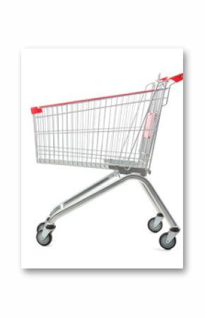 Shopping cart on white background