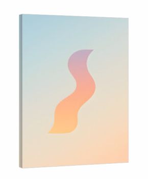 Minimalist abstract wavy shape with gradient on soft pastel background