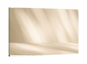 Wall interior background, studio and backdrops show products. with leaf shadow from window color beige and white. background for text insertion and presentation of product 