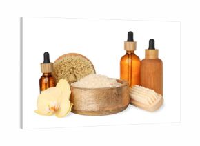 Relaxing natural spa products for New Year, on white, PNG