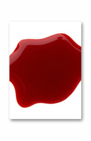 Stain of blood isolated on white, top view