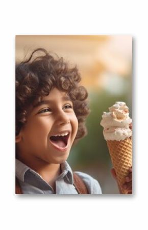 Indian children boy eating ice cream dessert person human.