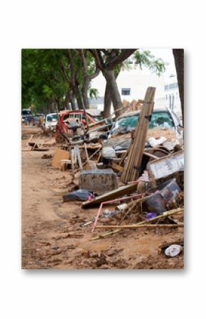 Destroyed cars after the DANA of 2024 passed through Valencia, Spain