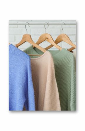 Hanger with natural clothes for recycling indoors