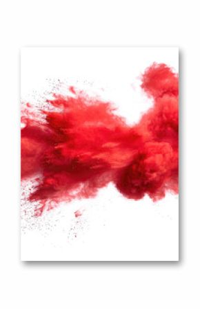 red color explosion isolated on white or transparent png