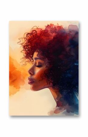 Watercolor profile of a woman celebrating International Womens Day and feminism. Concept Watercolor Portraits, Feminism, International Women's Day, Feminine Strength, Artistic Representation