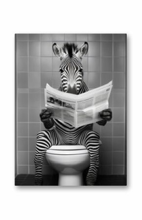 zebra on toilet, AI generated