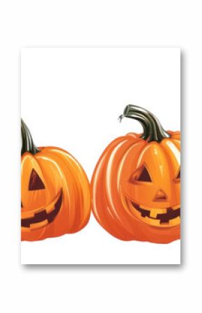 PNG Halloween pumpkins border isolated on white background halloween illustration jack-o'-lanterns.