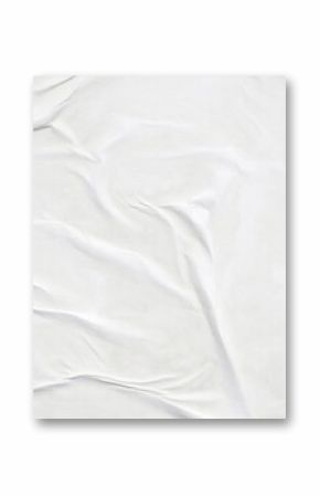 white crumpled and creased glued wrinkled paper poster texture background