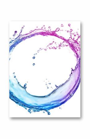 Circle liquid splash effect water color art.