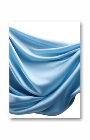 Blue silk cloth isolated on transparent background