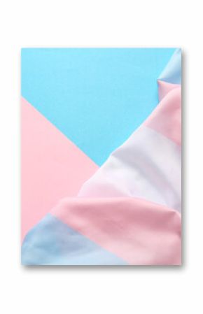 Transgender flag on color background with space for text