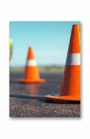 Traffic management safety procedures construction site visual content outdoor environment close-up viewpoint