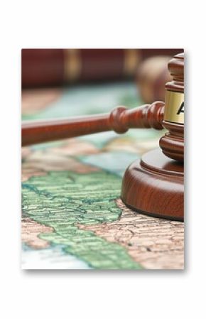 Exploring the intersection of AI and law in India with a virtual gavel on a map