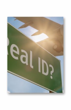 Real ID? Green Road Sign with Low Flying Airplane Just Above with Landing Gear Down.