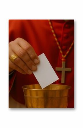 Cardinal voting fot the new pope in the conclave
