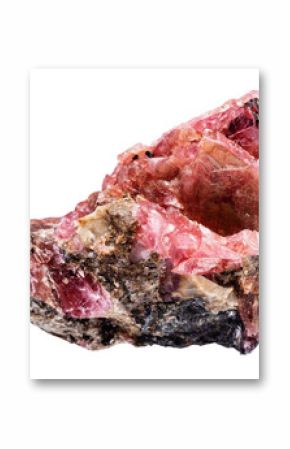 raw crystalline rhodonite mineral isolated