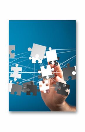 Abstract image of interconnected puzzle pieces.  Represents teamwork, problem-solving, and strategic partnerships.