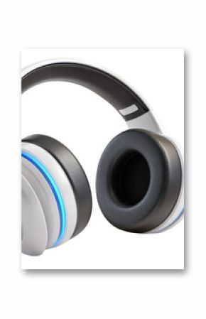 Modern wireless gaming headset with blue illuminating lights and microphone on a transparent background, perfect for gamers and streamers seeking high quality audio and communication