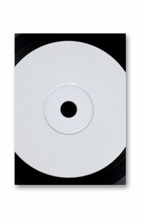 The elegant black vinyl record showcasing a blank label in center.