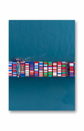Aerial view container ship cargo freight shipping international, Global business freight shipping import export logistic transportation container ship, Container ship cargo sea freight container ship.
