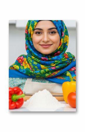 Junge Muslima in einer modernen Küche