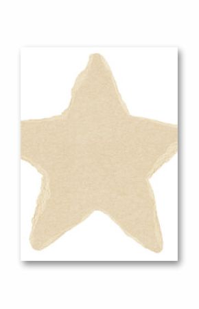 Brown paper star. Blank brown cut out cardboard paper star. Png transparency 