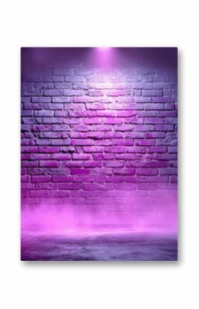 Dramatic Purple Brick Wall Studio Backdrop with Spotlight and Fog for Product or Portrait Photography