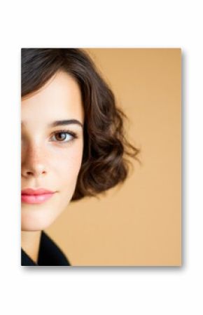 Portrait of young woman with short hair