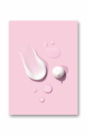 sample smear of creamy white texture on light pink background