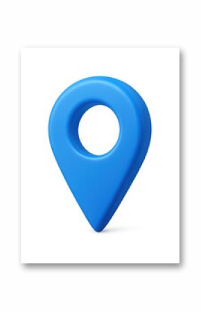 Beautiful 3d blue location pin icon points exact map spot with transparent design for digital use