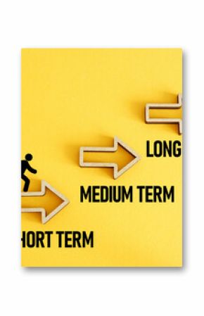 Short, medium and long term goal are shown using the text. Goal achievement